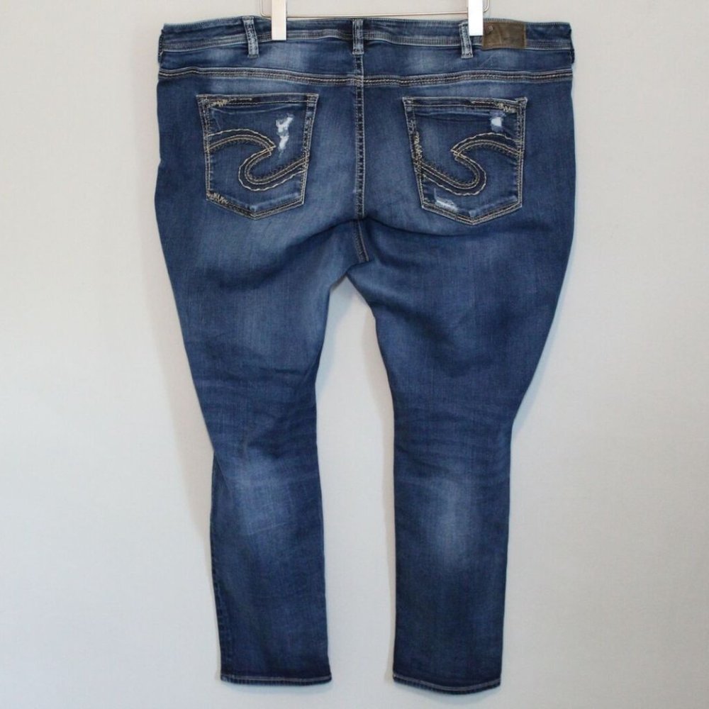 Silver Jeans Boyfriend Fluid Denim Jeans Distressed Women's Plus Size 24 H11531 - Picture 11 of 11